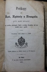 náhled knihy - Perikopy čili Řeči, Epištoly a Evangelia při mši svaté na neděle, slavnosti Páně a svátky Svatých, též na každý den v postě.