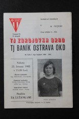 náhled knihy - TJ Zbrojovka Brno - TJ Baník Ostrava OKD, 20. kolo I. ligy kopané 1980 - 1981