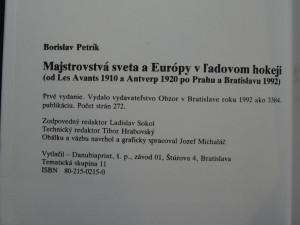náhled knihy - Majstrovstvá sveta a Európy v ľadovom hokeji : od Les Avants 1910 a Antverp 1920 po Prahu a Bratislavu 1992