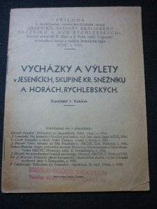 náhled knihy - vycházky a výlety v Jesenících,skupině kr. Sněžníku a horách Rychlebských