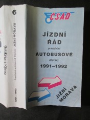 náhled knihy - Jízdní řád pravidelné autobusové dopravy 1991 - 1992
