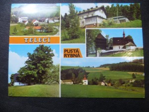 náhled knihy - Telecí u Poličky - celkový pohled, Lukásova lípa, Chata na Luckém vrchu, Gotický kostelík ze 14. st. Pustá Rybná