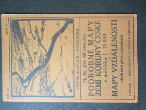 náhled knihy - Podrobné mapy zemí Koruny české v měřítku 1 : 75.000 a mapy vzdáleností všech míst při silnici ležících. Sešit 36. List 62. Kaplice - Rožmberk