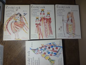 náhled knihy - Český rok v pohádkách, písních, hrách a tancích, říkadlech a hádankách. Jaro, léto, podzim, zima. 4 knihy