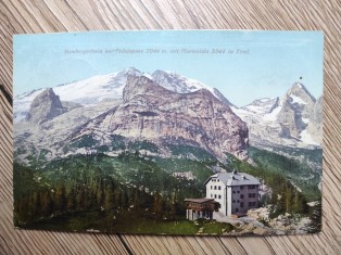 náhled knihy - Bambergerhaus am Fedajapass 2046 m. mit Marmolata 3344 in Tirol.