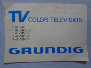 náhled knihy - Grundig color television P 37-342, P 37-342 CTI, P 40-345 CTI, P 42-342 CTI, P 45-345 CTI