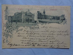 náhled knihy - Gruss aus Brünn. Theater. Krautmarkt.