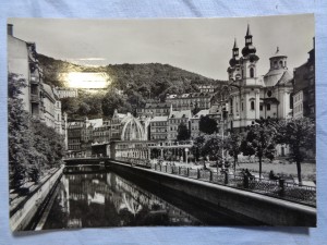 náhled knihy - Karlovy Vary - pohled na říčku Teplou a Vřídlo