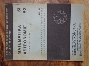 náhled knihy - Soupis československé literatury za léta 1901-1925 : [systematický seznam]. Matematika 51. Astronomie 52