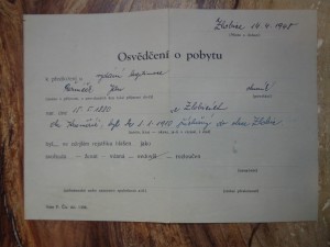 náhled knihy - Osvědčení o pobytu (Zlobice)