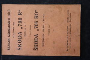 náhled knihy - seznam náhradních dílů nákladního vozu Škoda 706 R a autobusu škoda 706 RO