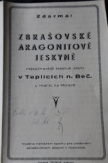 náhled knihy - zbrašovské aragonitové jeskyně v Teplicích n.Beč.