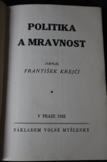 náhled knihy - Politika a mravnost