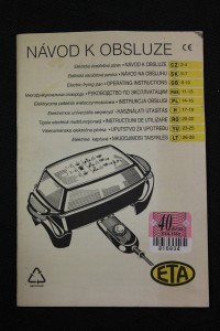 náhled knihy - Návod k obsluze: Eta 1160, Elektrická víceúčelová pánev
