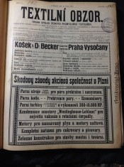 náhled knihy - Textilní obzor. 1913. Orgán Spolku československých průmyslníků textilních a Publikační orgán českých škol textilních.