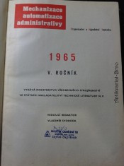 náhled knihy - Mechanizace automatizace administrativy. Ročník V., 1965.
