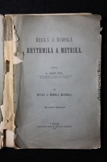 náhled knihy - Řecká a Římská rhythmika a metrika. Díl II. Svazek druhý