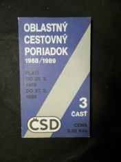 náhled knihy - Oblastný cestovný poriadok 1988/1989 časť 3